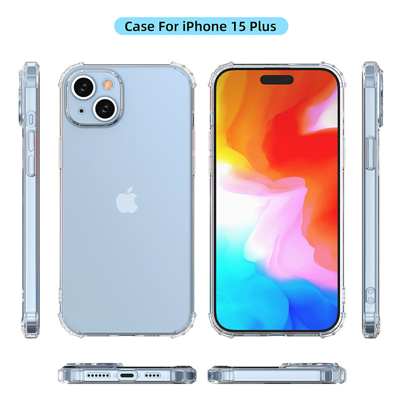 Super Clear Phone Case for iPhone 15 Plus Anti-Scratch TPU Shell Four Corner Drop Protection Phone Cover Super Clear Phone Case for iPhone 15 Plus Anti-Scratch TPU Shell Four Corner Drop Protection Phone Cover